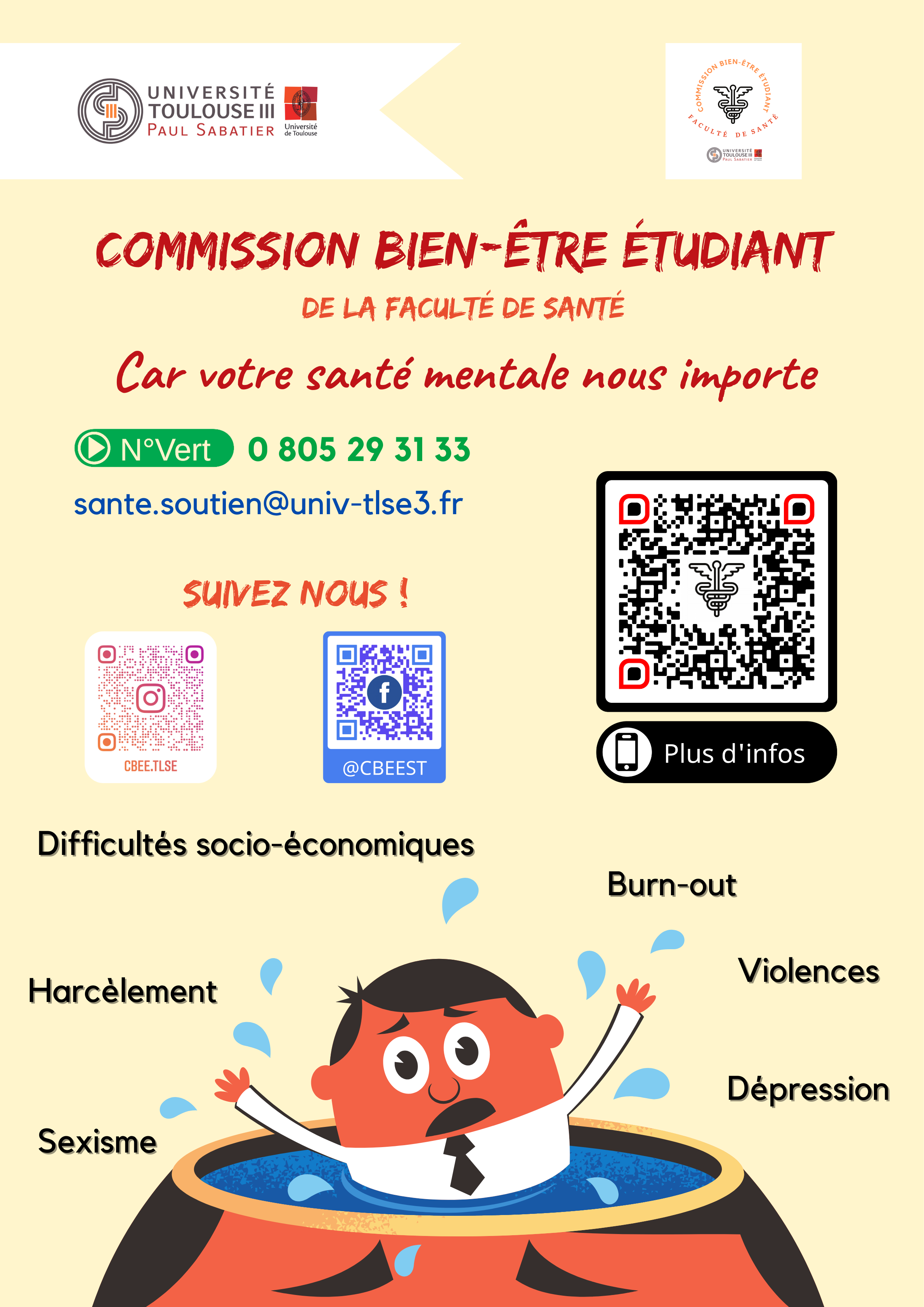 Affiche commission bien etre etudiant santé